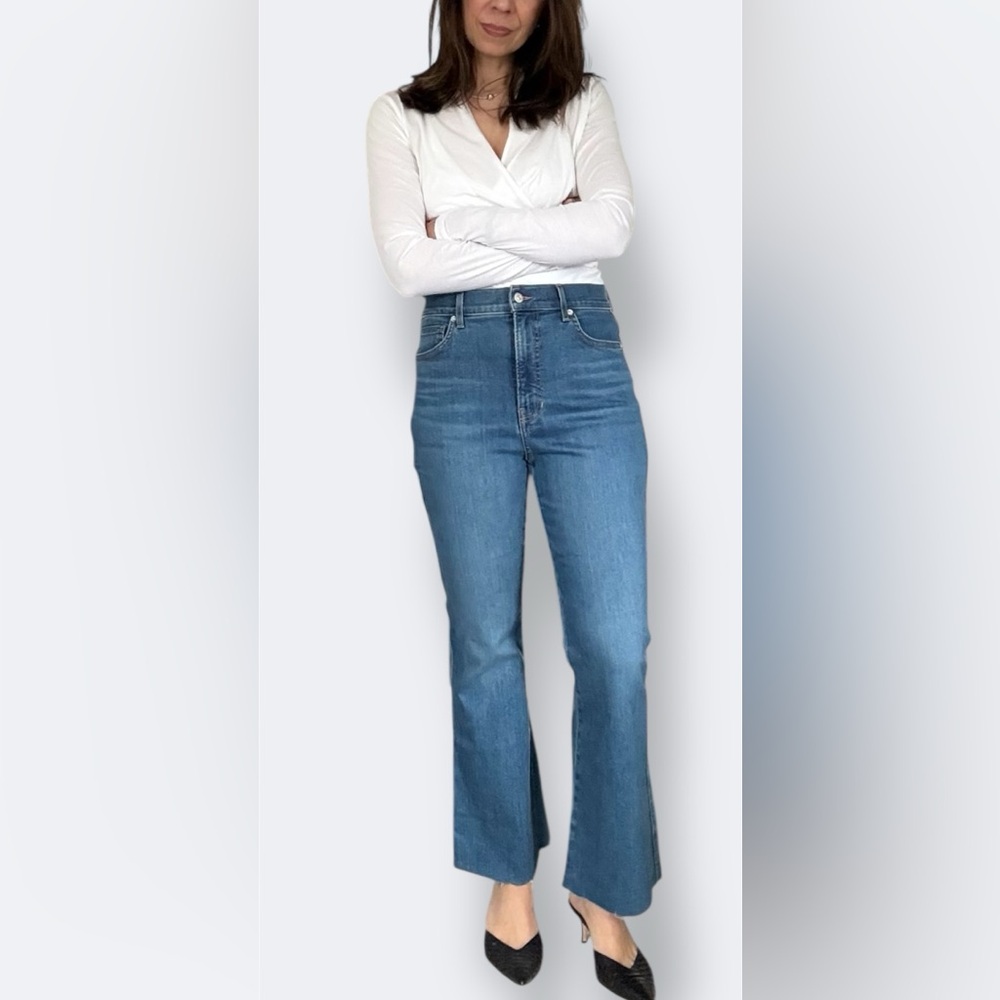Veronica Beard Carson Ankle Flare High Rise Jean 30
